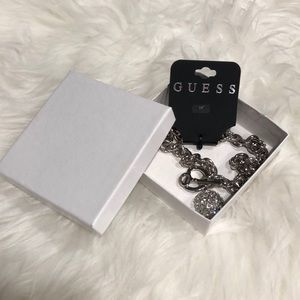 NWT Guess Bedazzled Heart and Key Necklace